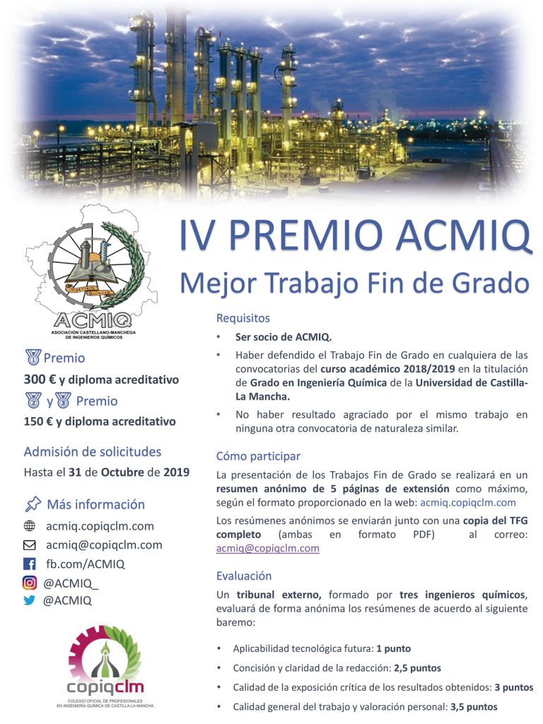 IV Edición Premios ACMIQ al mejor Trabajo Fin de Grado